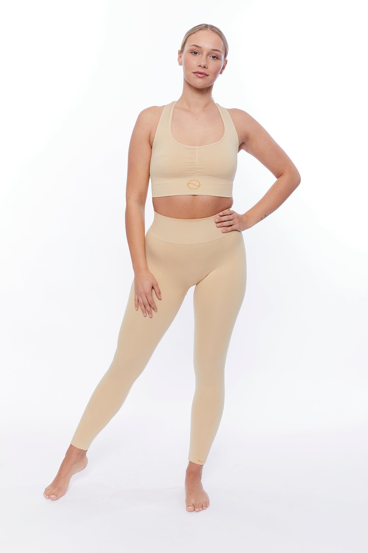 Leggings Yoga Pants - Nude - Creme